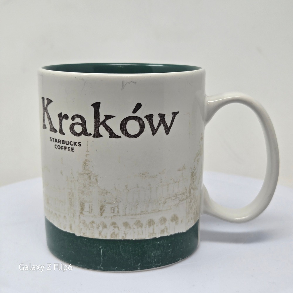 Starbucks Krakow Poland Global Icon Series Coffee Mug 16oz Green White 2015